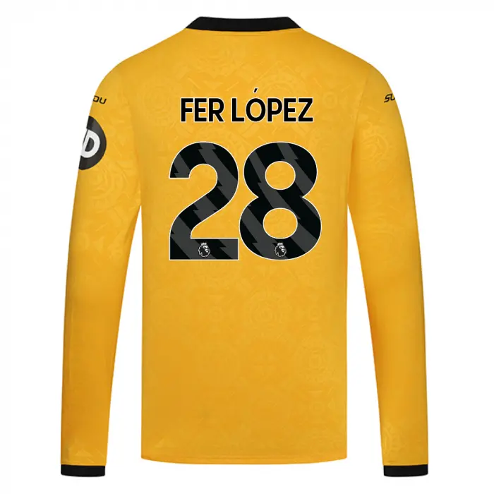 Wolverhampton Wanderers Store | Shop Official 2025-26 Wolves Home Shirt – LS FER LOPEZ 28 Wolves Gear